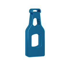 Blue Beer bottle icon isolated on transparent background.
