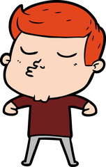 cartoon model guy pouting