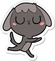 sticker of a cute cartoon dog