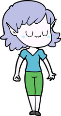 happy cartoon elf girl