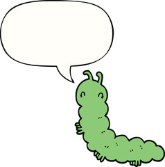 cartoon caterpillar with speech bubble