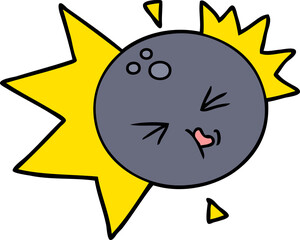 cartoon bowling ball striking