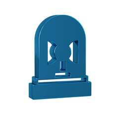 Blue Flasher siren icon isolated on transparent background. Emergency flashing siren.