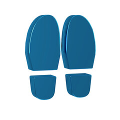 Blue Footsteps icon isolated on transparent background. Detective is investigating. To follow in the footsteps.