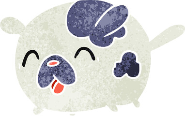 retro cartoon illustration kawaii cute patch dog