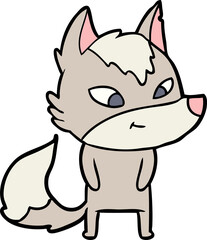 friendly cartoon wolf