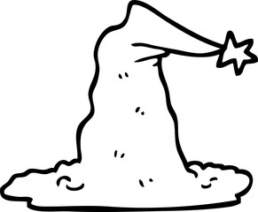 black and white cartoon wizard hat