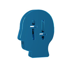 Blue Solution to the problem in psychology icon isolated on transparent background. Puzzle. Therapy for mental health.
