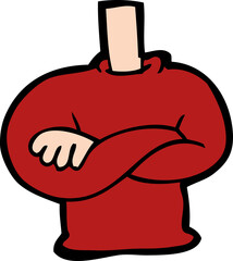 cartoon folded arms body