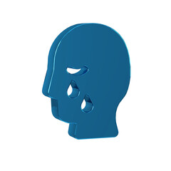 Blue Man graves funeral sorrow icon isolated on transparent background. The emotion of grief, sadness, sorrow, death.