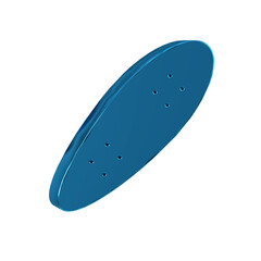 Blue Longboard or skateboard cruiser icon isolated on transparent background. Extreme sport. Sport equipment.