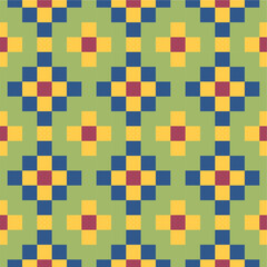 Seamless pattern geometric square shape background.Mosaic pattern seamless wallpaper vector.