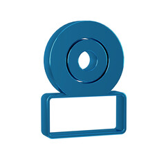 Blue Skateboard wheel icon isolated on transparent background. Skate wheel.