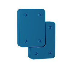 Blue Knee pads icon isolated on transparent background. Extreme sport. Skateboarding, bicycle, roller skating protective gear.