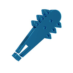 Blue Medieval chained mace ball icon isolated on transparent background. Morgenstern medieval weapon or mace with spikes.