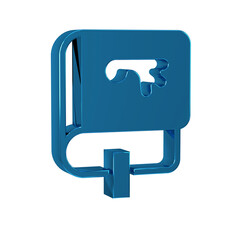 Blue Viking book icon isolated on transparent background.