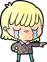 Obraz premium cartoon woman crying