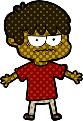 annoyed cartoon boy