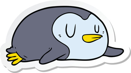 sticker of a cartoon penguin