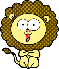 happy cartoon lion