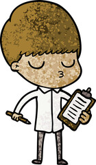 Fototapeta premium cartoon calm boy