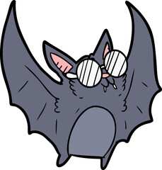 cartoon vampire bat wearing spectacles