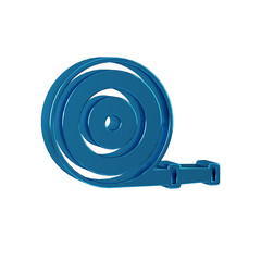 Blue Fire hose reel icon isolated on transparent background.