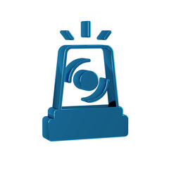 Blue Flasher siren icon isolated on transparent background. Emergency flashing siren.