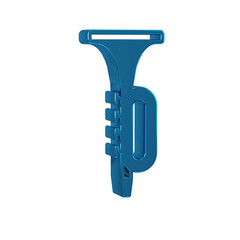 Blue Trumpet icon isolated on transparent background. Musical instrument.