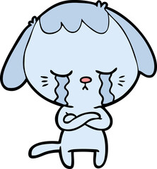 cute puppy crying cartoon
