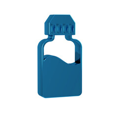 Blue Vape liquid bottle for electronic cigarettes icon isolated on transparent background.