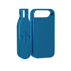 Blue Electronic cigarette icon isolated on transparent background. Vape smoking tool. Vaporizer Device.