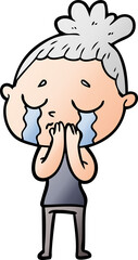 cartoon crying woman