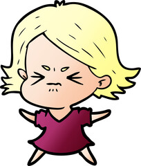 cartoon angry woman