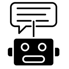 Text Bot icon line vector illustration