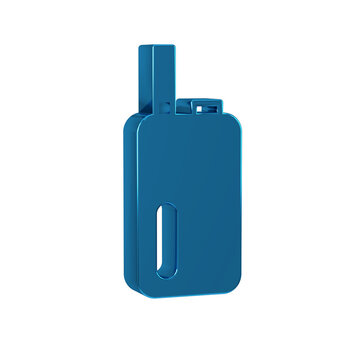 Blue Electronic cigarette icon isolated on transparent background. Vape smoking tool. Vaporizer Device.