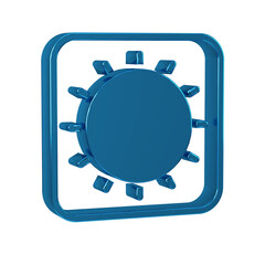Blue Sun icon isolated on transparent background.