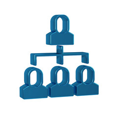 Blue Business hierarchy organogram chart infographics icon isolated on transparent background....