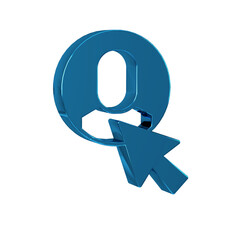Blue Worker icon isolated on transparent background. Business avatar symbol user profile icon. Male...