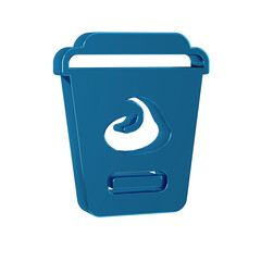 Blue Yogurt container icon isolated on transparent background. Yogurt in plastic cup.