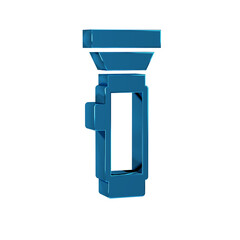 Blue Flashlight icon isolated on transparent background.