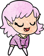 happy cartoon elf girl