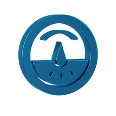 Blue Electric meter icon isolated on transparent background.
