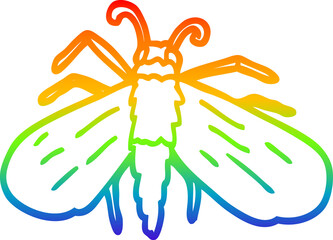 rainbow gradient line drawing of a cartoon bee