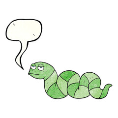 freehand drawn texture speech bubble cartoon bored snake