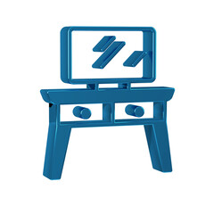 Blue Dressing table icon isolated on transparent background.
