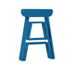 Blue Chair icon isolated on transparent background.