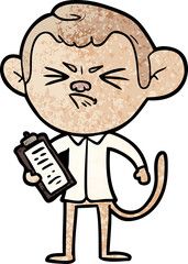 cartoon annoyed monkey