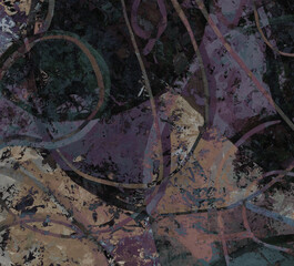 Neon abstract colorful background with grunge brush strokes and paint splashes