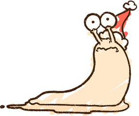 Festive Slug Chalk Drawing